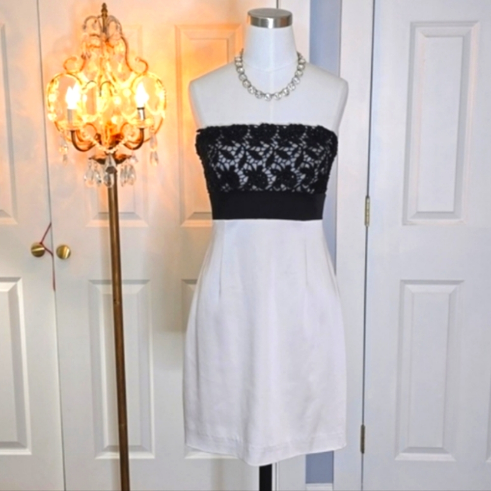 NWT, BCBGMaxAzria Beaded Lace Strapless Dress- Stunning! New Years Eve!